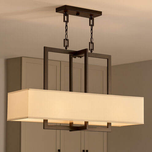 Hampton 4 Light 42 inch Buckeye Bronze Indoor Linear Chandelier Ceiling Light