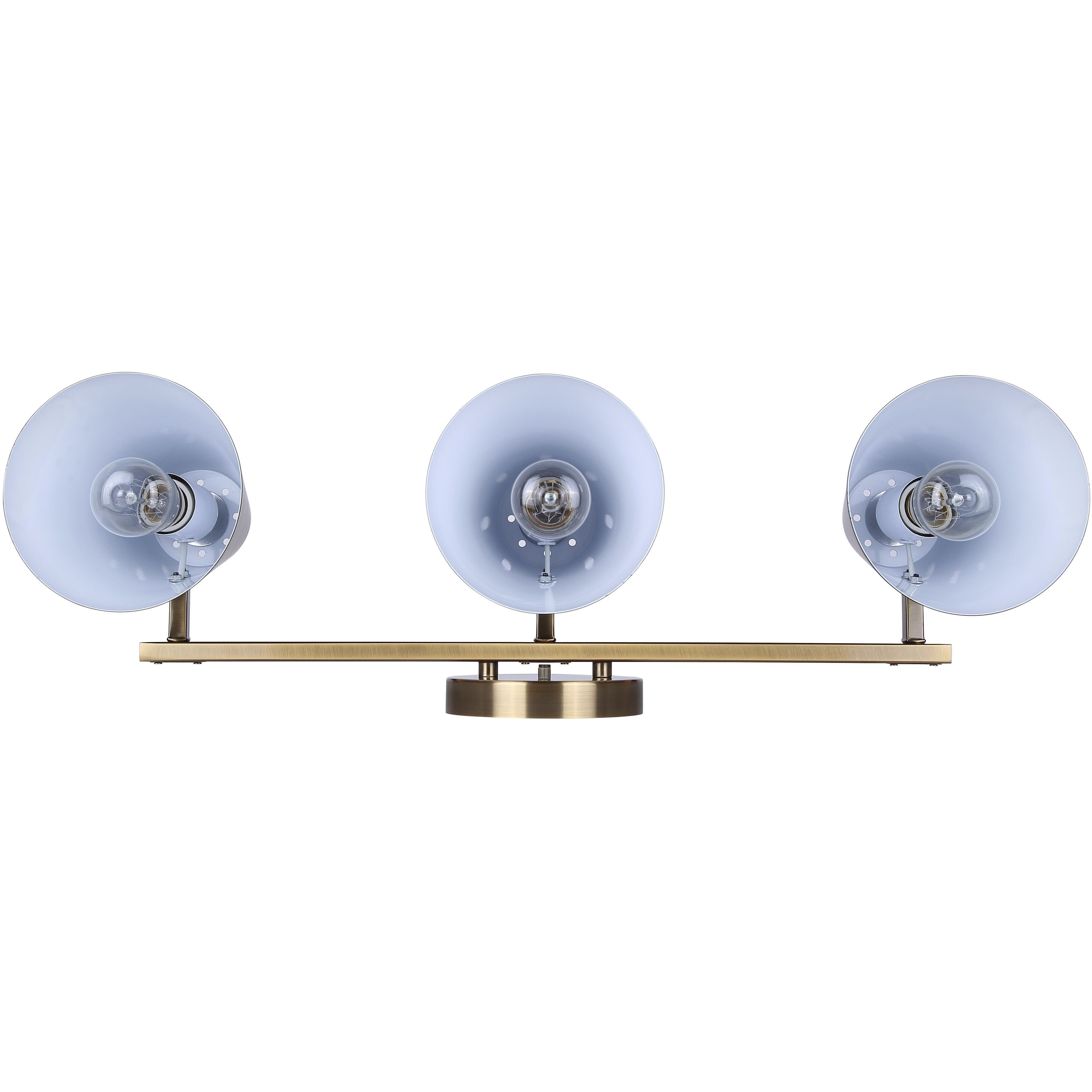 Harken 3 Light 24.5 inch Black/Gold Vanity Light Wall Light