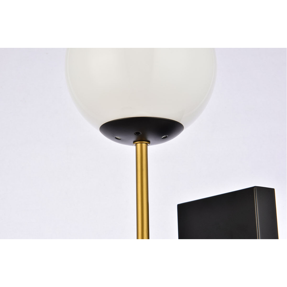 Neri 2 Light 7 inch Black and Brass Bath Sconce Wall Light