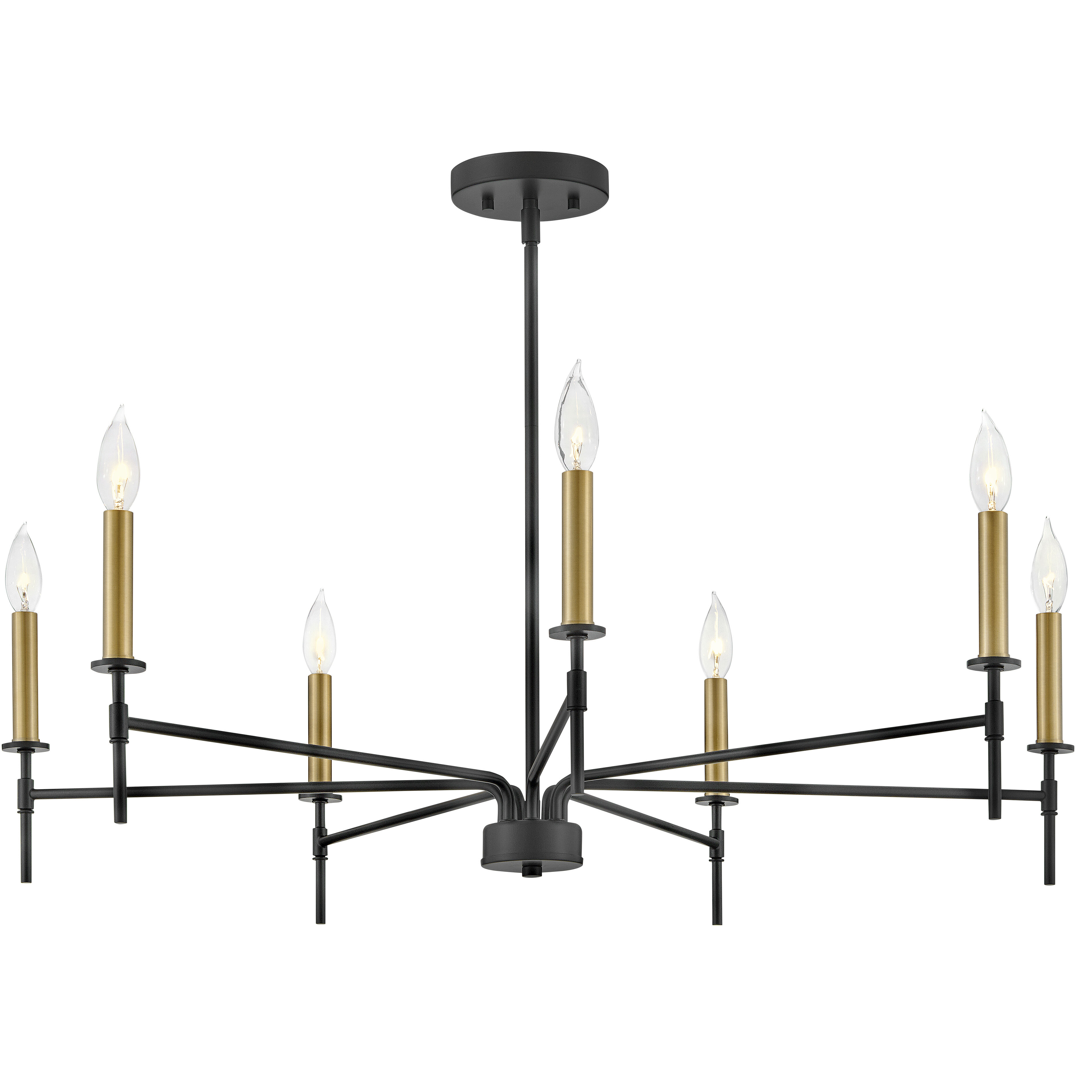 Hux LED 36 inch Black Chandelier Ceiling Light