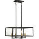 Harris 4 Light 18 inch Textured Black with Warm Brass Pendant Ceiling Light