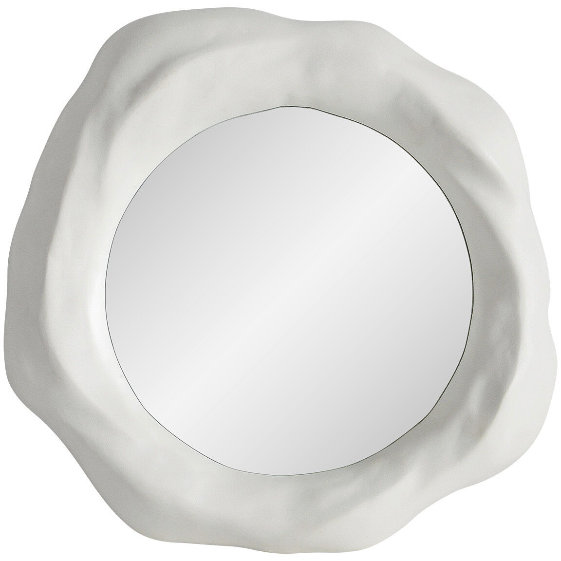 Evaton 19.3 X 19.1 inch Clear and Matte Off-White Wall Mirrors, Set of 3