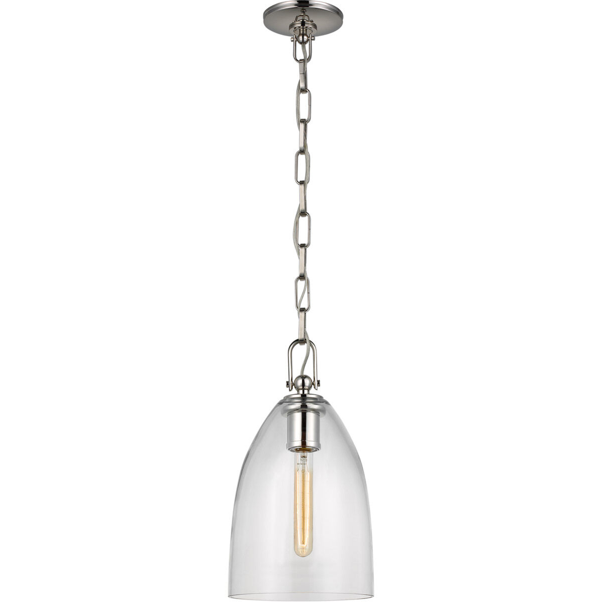 Chapman & Myers Andros LED 8.5 inch Polished Nickel Pendant Ceiling Light in Clear Glass, Medium
