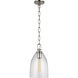 Chapman & Myers Andros LED 8.5 inch Polished Nickel Pendant Ceiling Light in Clear Glass, Medium