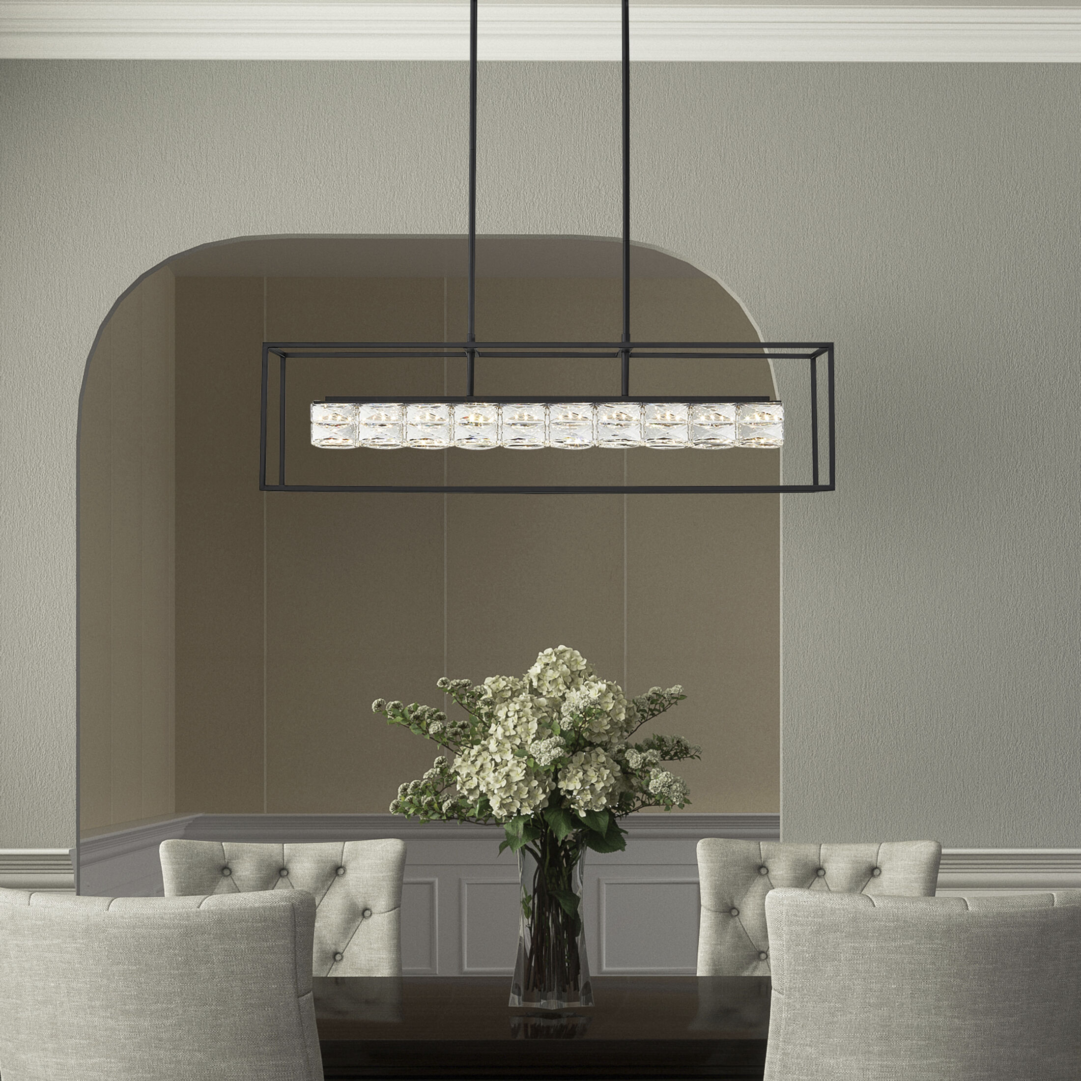 Dazzle LED 36 inch Matte Black Island Light Ceiling Light
