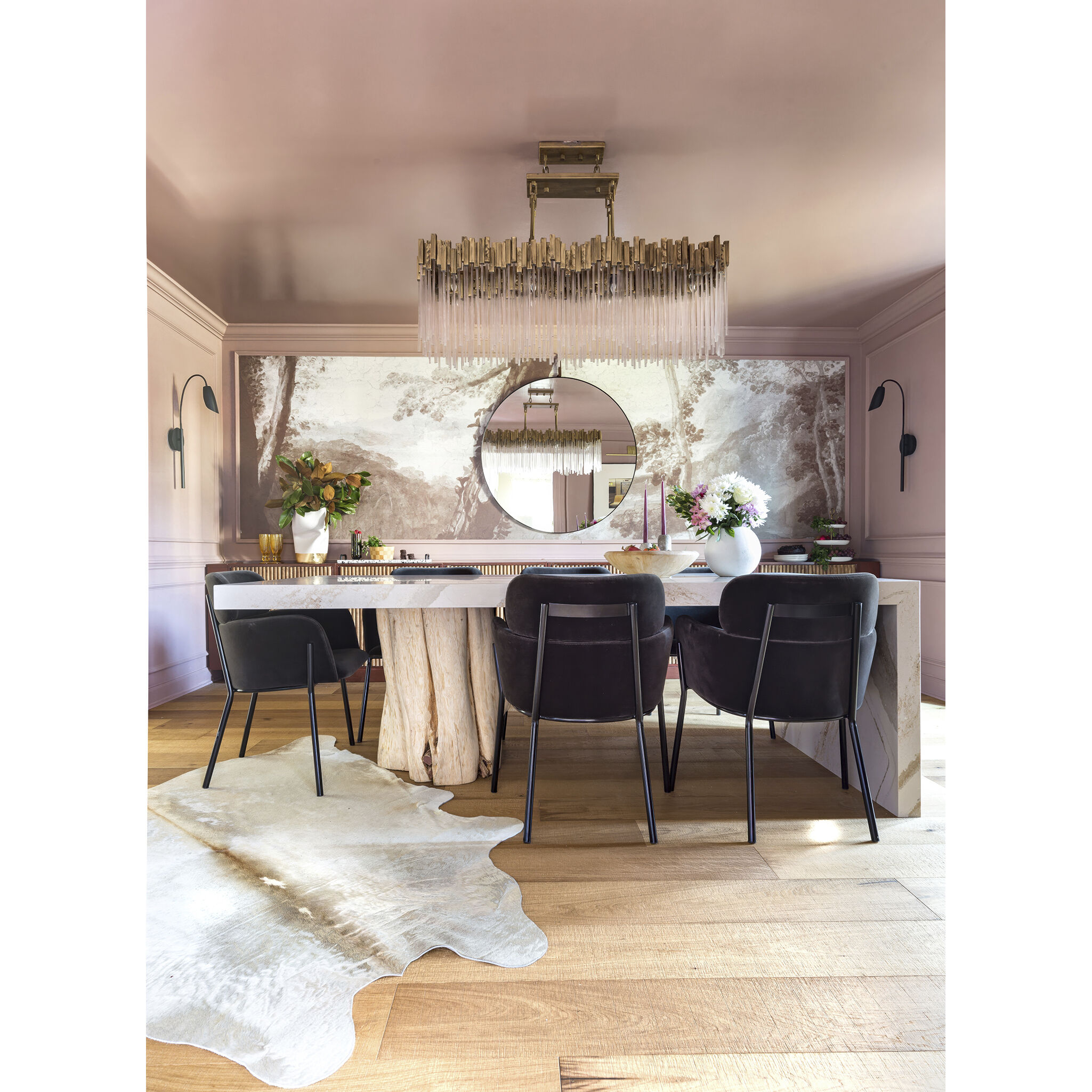 Matrix 8 Light 48.25 inch Havana Gold Linear Pendant Ceiling Light