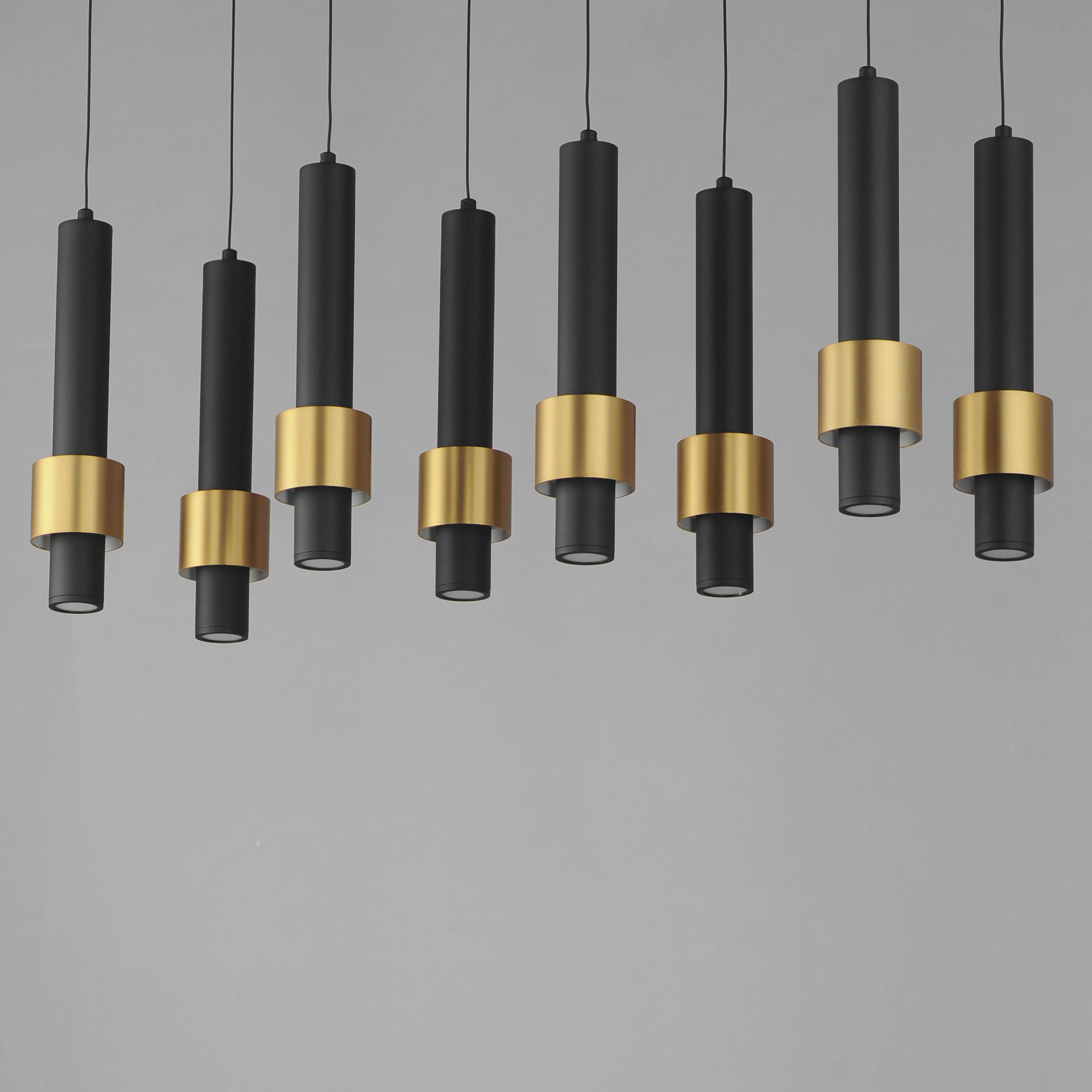 Reveal LED 32 inch Black and Gold Linear Pendant Ceiling Light