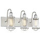 Lansing 3 Light 24 inch Satin Nickel with Polished Nickel Accents Bathroom Vanity Light Wall Light