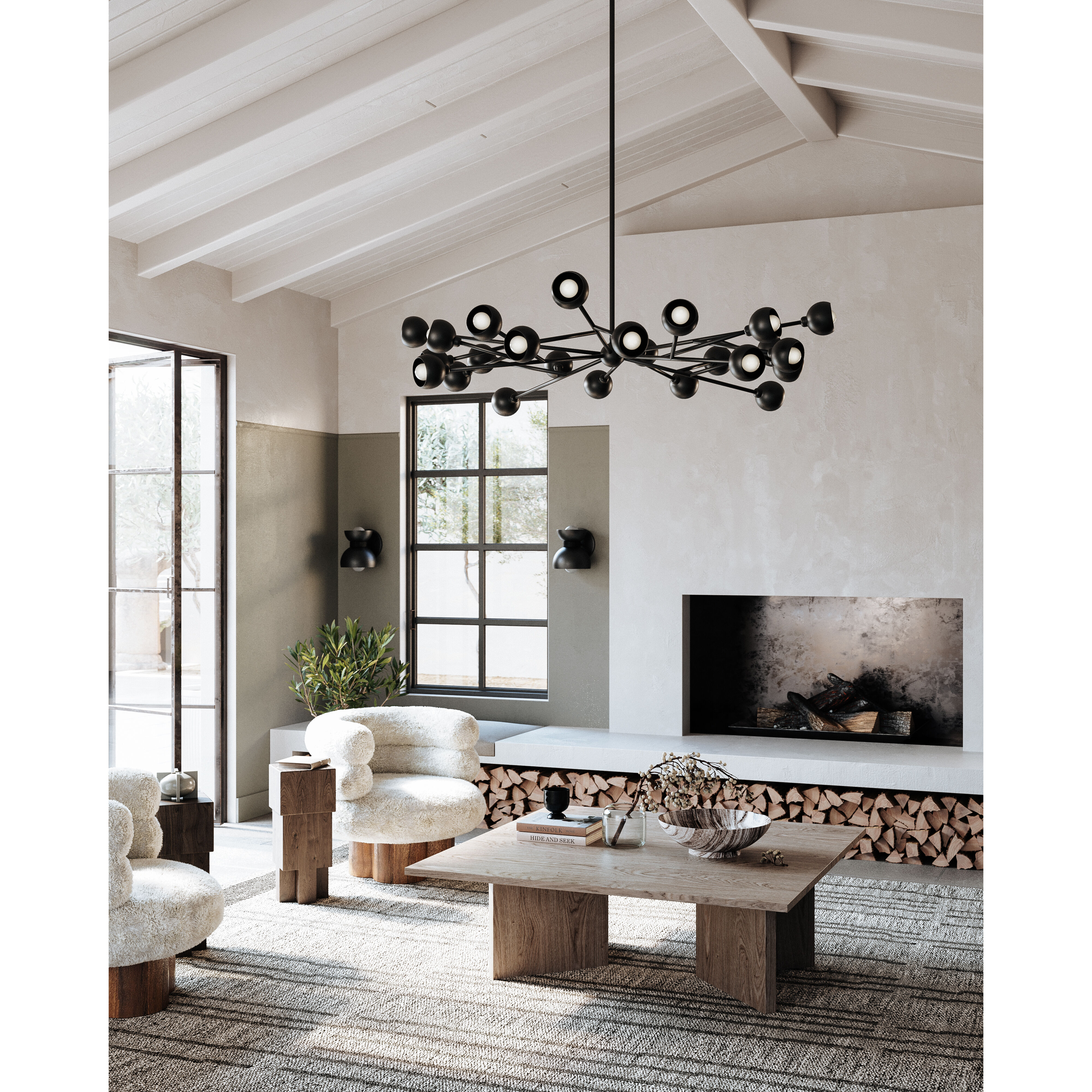 Colt 24 Light 55 inch Soft Black Chandelier Ceiling Light