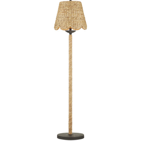 Annabelle 59.75 inch 75 watt Natural and Mole Black Floor Lamp Portable Light, Suzanne Duin Collection