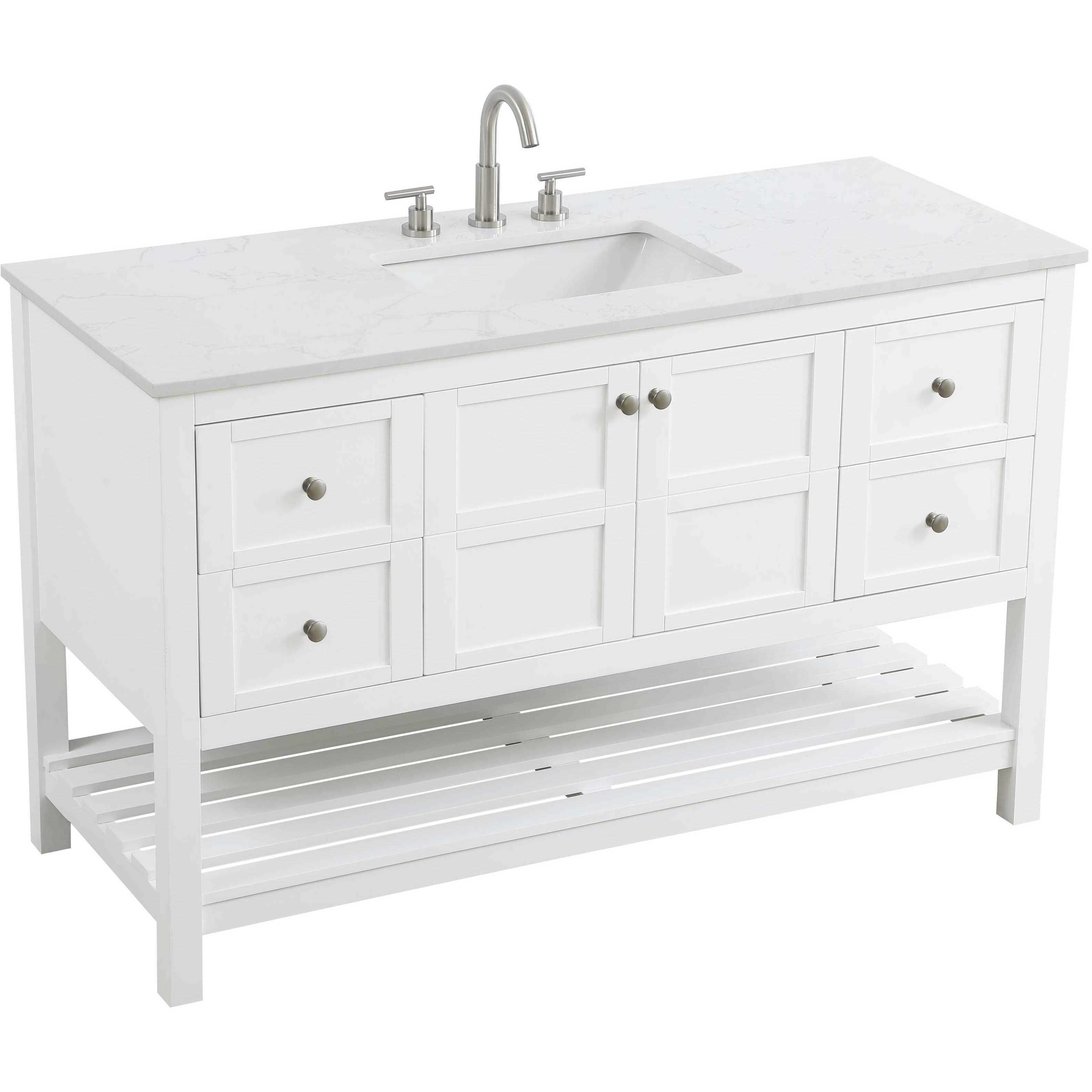 Theo 54 X 34 inch White Bathroom Vanity Cabinet
