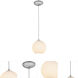 Japanese Lantern 1 Light 8 inch Brushed Steel Pendant Ceiling Light