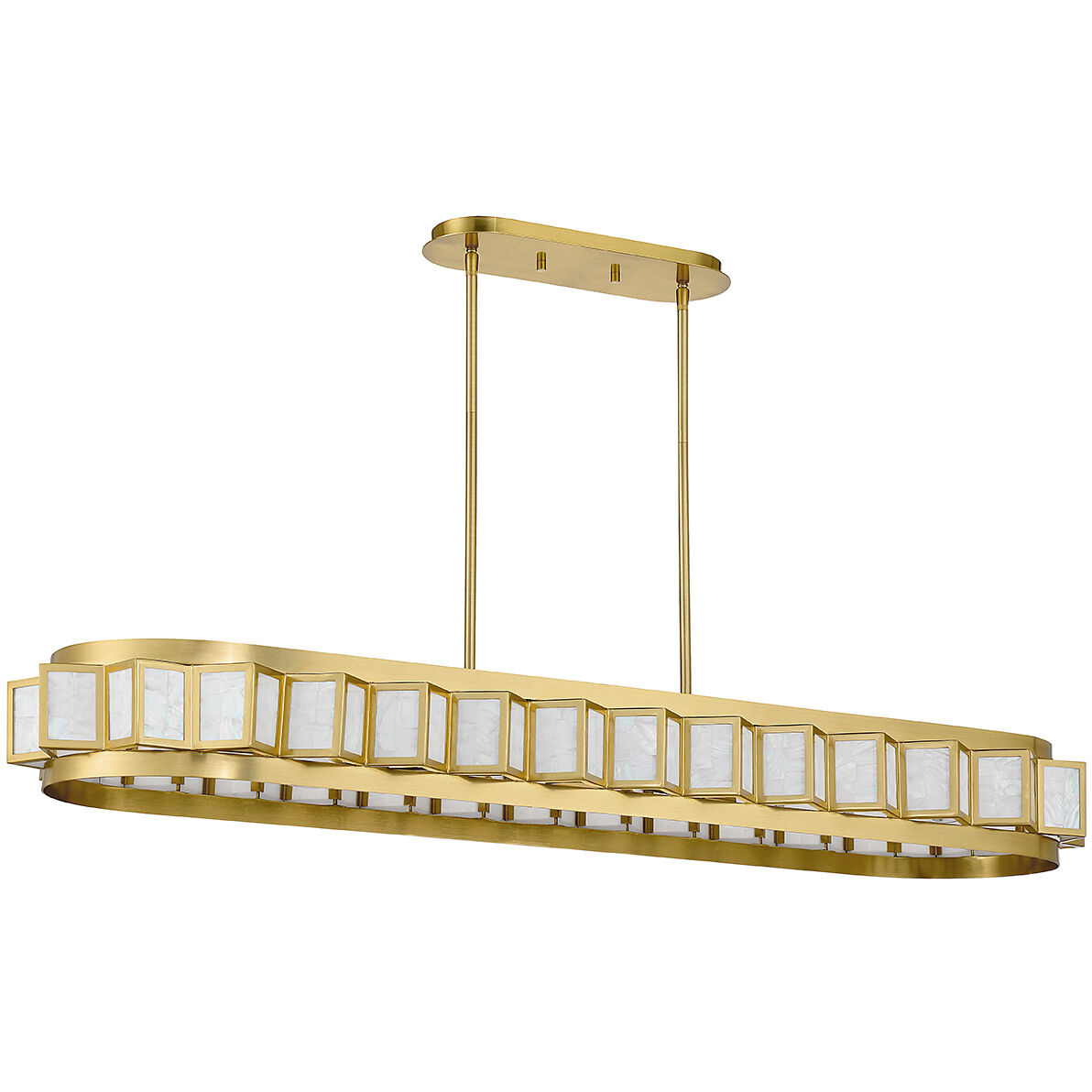 Gideon 8 Light 47.75 inch Warm Brass Linear Chandelier Ceiling Light