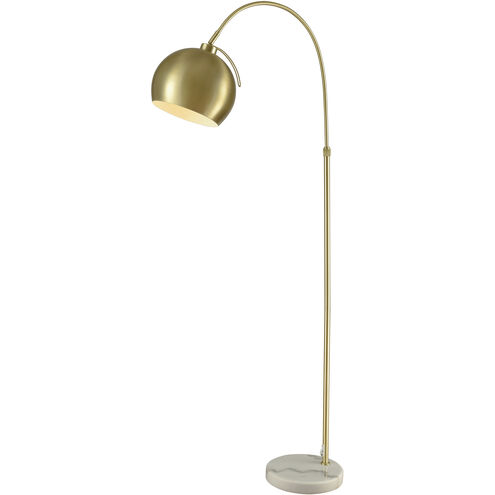Kopernikus 61 inch 60 watt Aged Brass with White Floor Lamp Portable Light