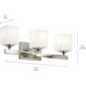 Marette 3 Light 23 inch Brushed Nickel Wall Mt Bath 3 Arm Wall Light
