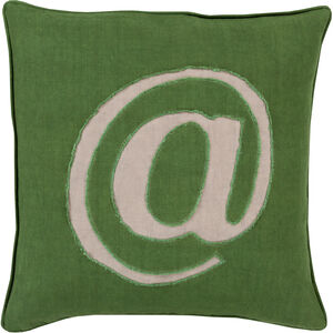 Linen Text 20 inch Grass Green, Light Gray Pillow Kit