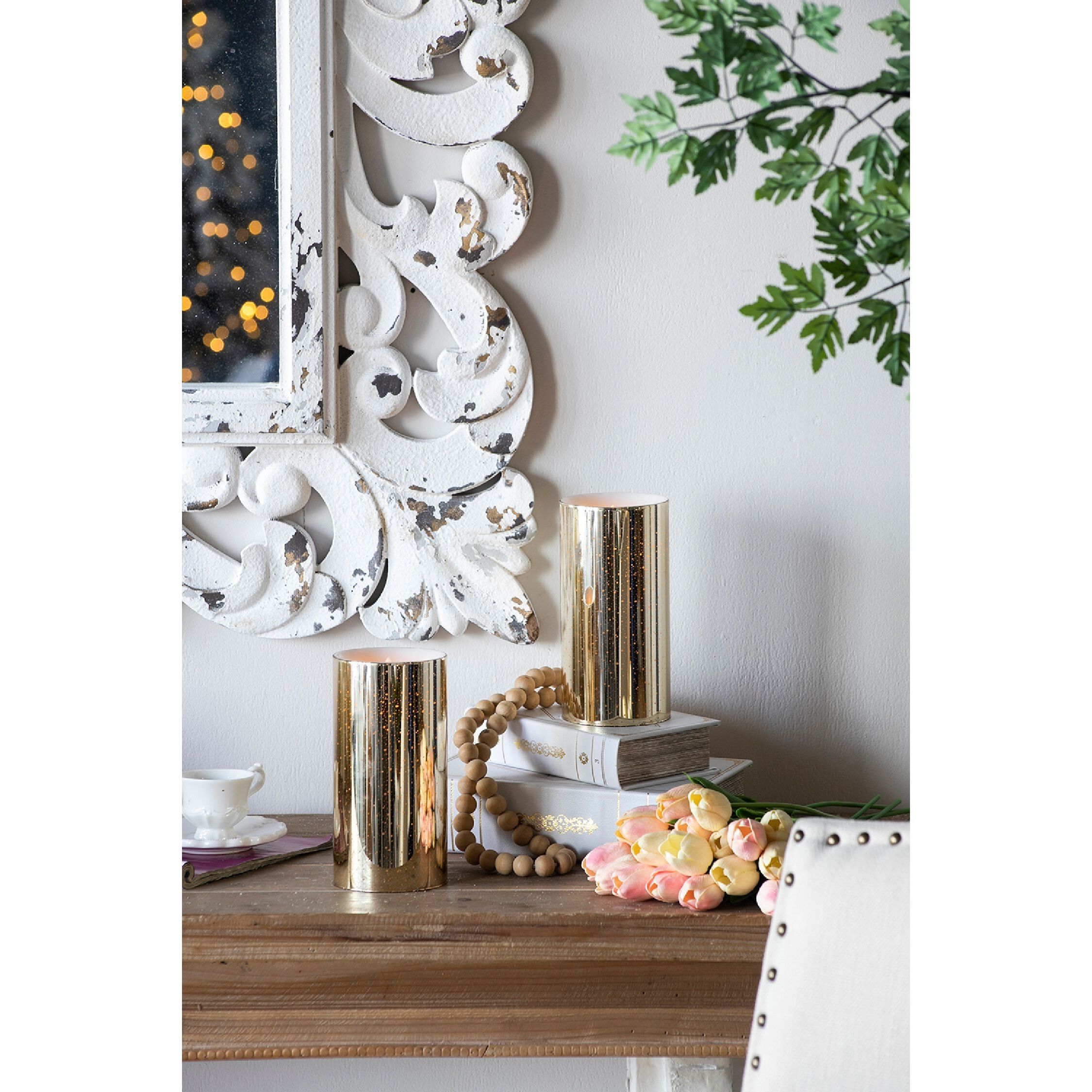 Speckled 8 X 4 inch LED Candle