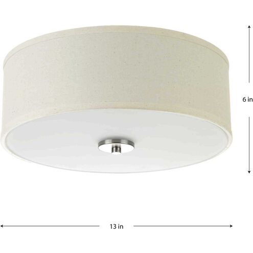 Inspire LED LED 13 inch Brushed Nickel Flush Mount Ceiling Light, Progress LED
