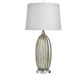 Poly 33.25 inch 100 watt Laslo Silver and White Table Lamp Portable Light