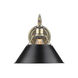 Orwell 1 Light 10 inch Aged Brass Wall Sconce Wall Light in Matte Black, Damp