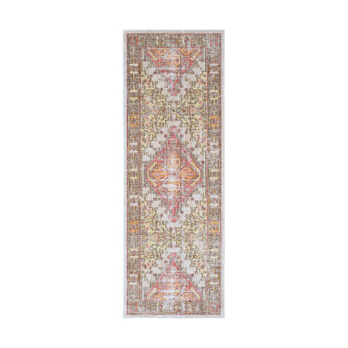 Ayland 34 X 24 inch Coral/Beige/Bright Yellow/Camel/Dark Brown Rugs, Polyester