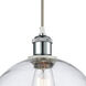 Ballston Large Athens 1 Light 10 inch White and Polished Chrome Mini Pendant Ceiling Light in Seedy Glass, Ballston