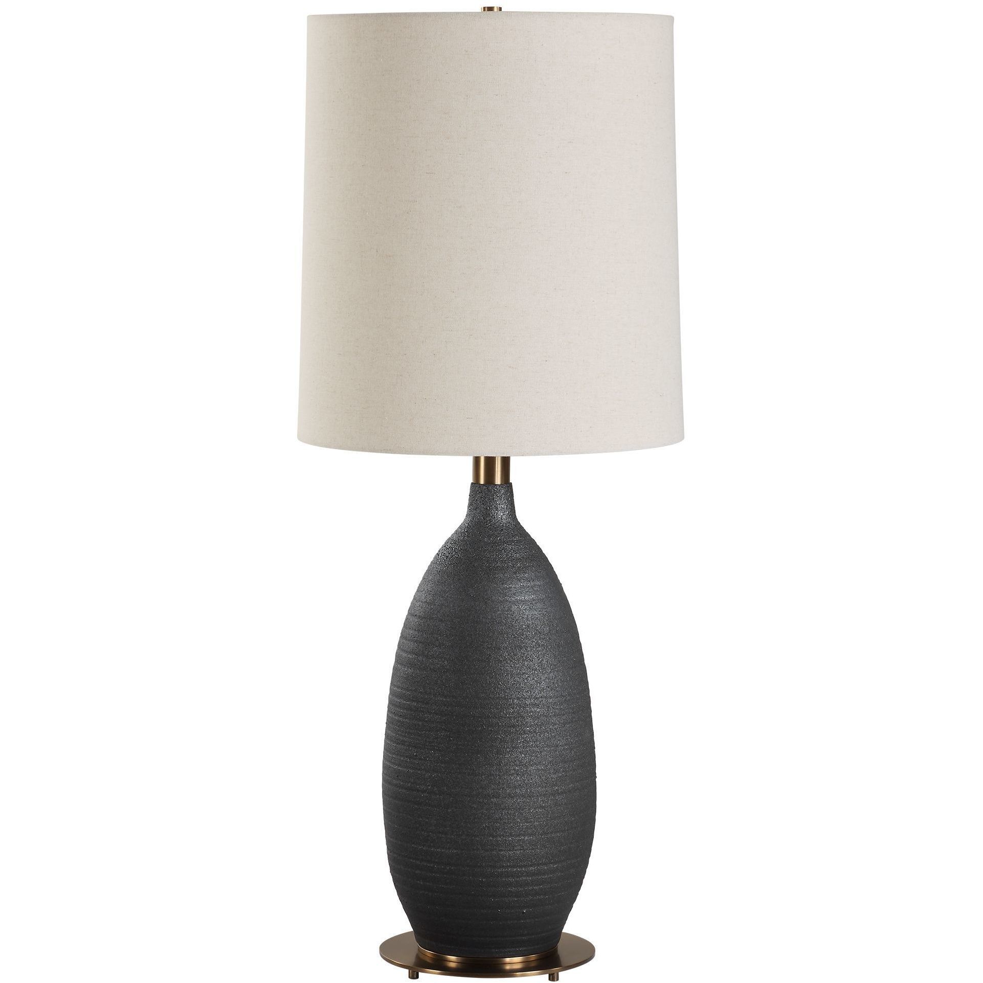 Bower 34.5 inch 150.00 watt Antique Brass and Black Glaze Table Lamp Portable Light