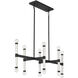 Kingsburg 12 Light 38 inch Matte Black Linear Chandelier Ceiling Light, Lighting One (Open)
