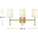Anika 3 Light 23.25 inch Lacquered Brass Vanity Light Wall Light