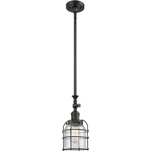 Franklin Restoration Bell Cage 1 Light 6 inch Matte Black Mini Pendant Ceiling Light in Incandescent, Seedy, Franklin Restoration