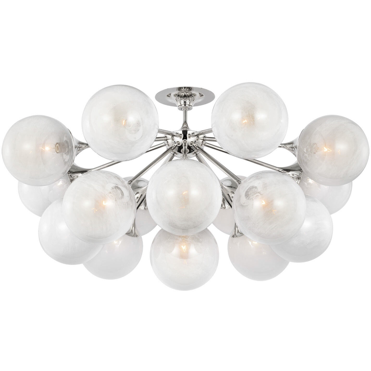 AERIN Cristol LED 43.25 inch Polished Nickel Flush Mount Ceiling Light