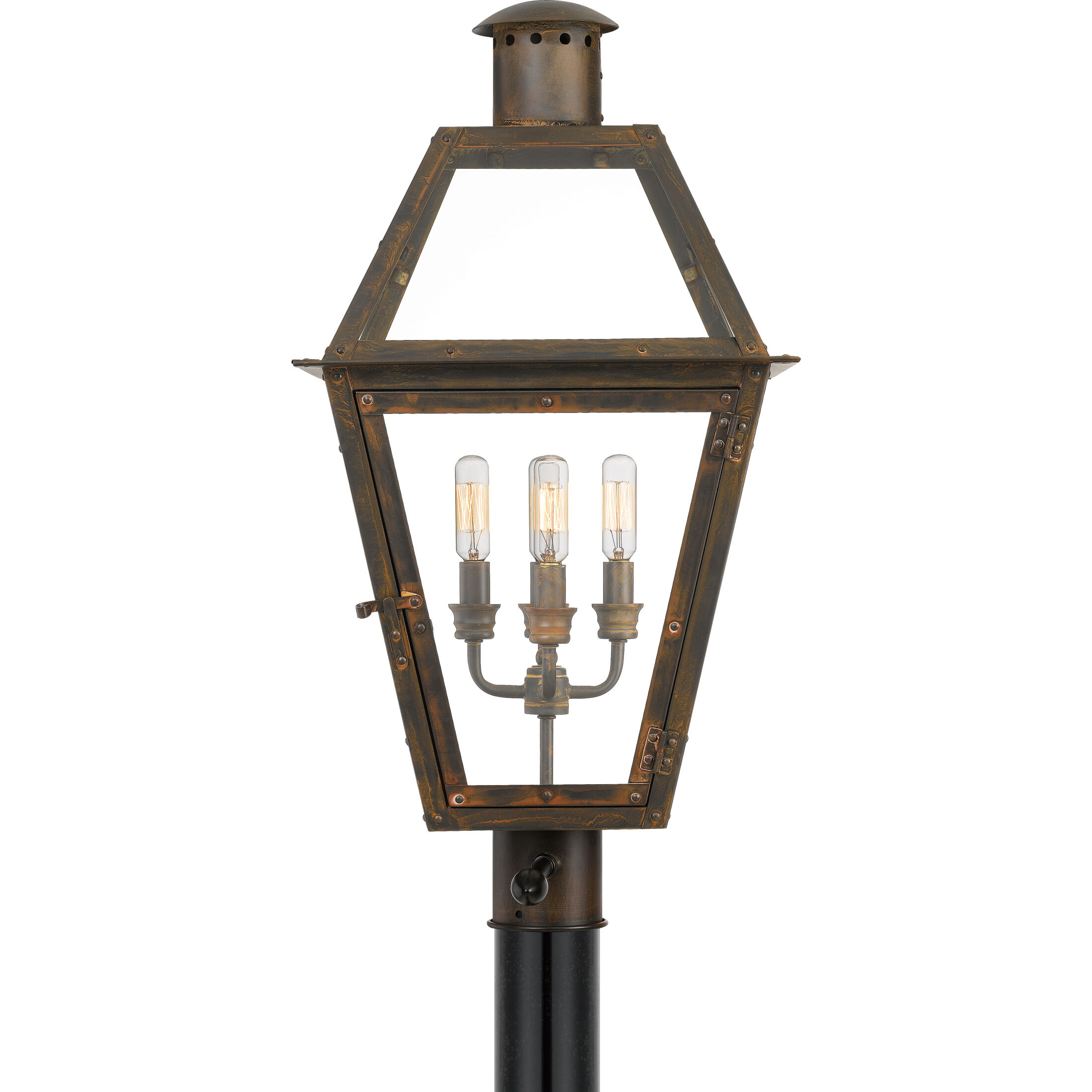Rue De Royal 4 Light 26 inch Industrial Bronze Outdoor Post Lantern