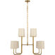 Barbara Barry Go Lightly LED 30 inch Soft Brass Two Tier Chandelier Ceiling Light, Extra Large