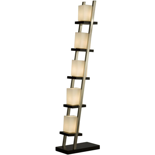 Escalier 61 inch 100.00 watt Espresso and Brushed Nickel Floor Lamp Portable Light
