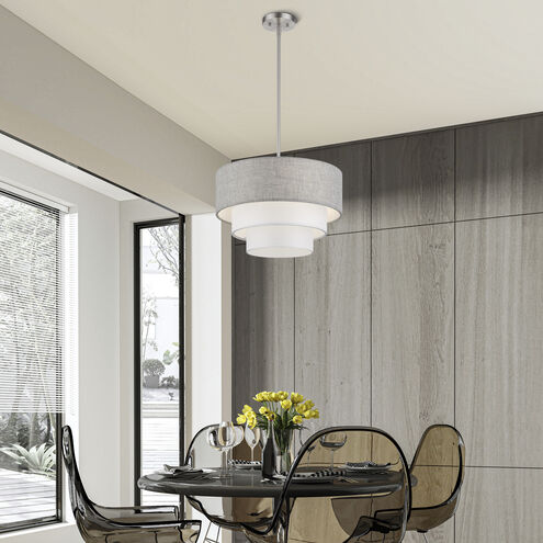 Brookmeade 3 Light 18 inch Brushed Nickel Pendant Chandelier Ceiling Light