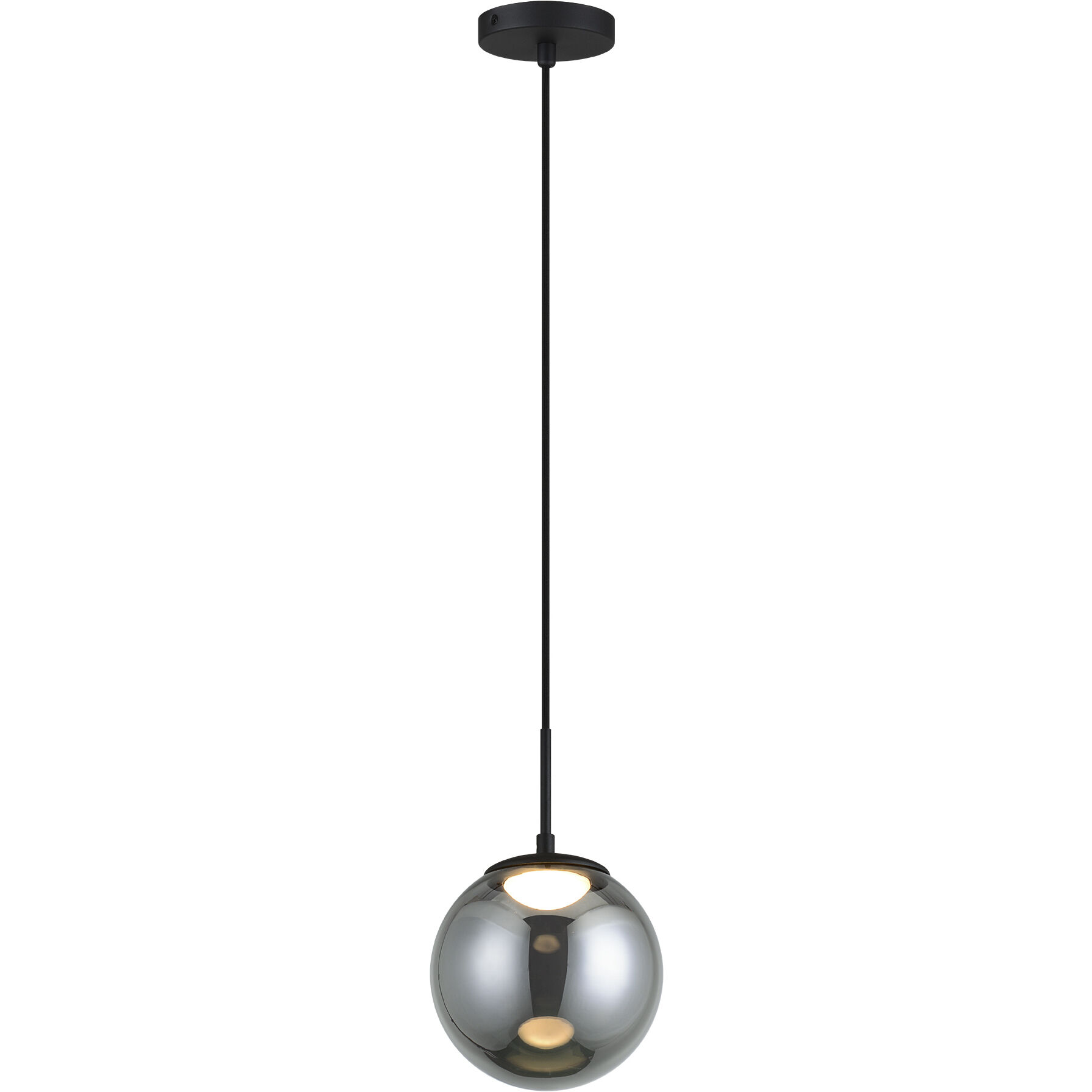 Boble LED 7.88 inch Matte Black Pendant Ceiling Light in Matte Black and Smoke