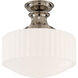 Thomas O'Brien Milton Road 1 Light 14.25 inch Polished Nickel Flush Mount Ceiling Light