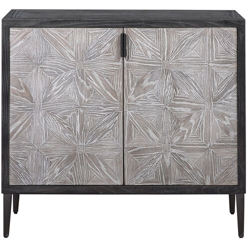 Laurentia Light Gray and Deep Black with Light Gray Glazing Accent Cabinet 