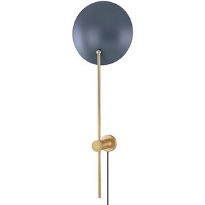 Leif 1 Light 10 inch Patina Brass/Soft Blue Plug-in Sconce Wall Light