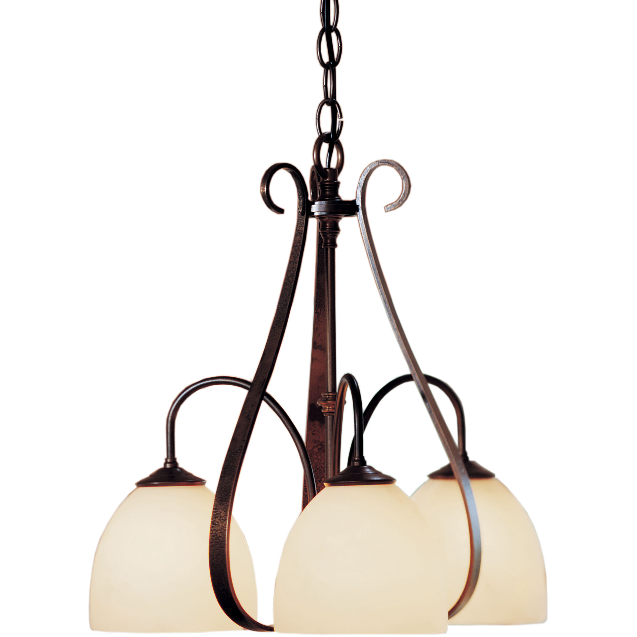 Sweeping Taper 3 Light 18.4 inch Bronze Chandelier Ceiling Light in Opal