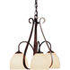 Sweeping Taper 3 Light 18.4 inch Bronze Chandelier Ceiling Light in Opal
