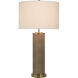 Dann Foley - Shagreen 31 inch 150 watt Tan and Brushed Brass Table Lamp Portable Light