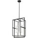 Milbank 4 Light 16 inch Black with White Candle Sleeves Pendant Ceiling Light