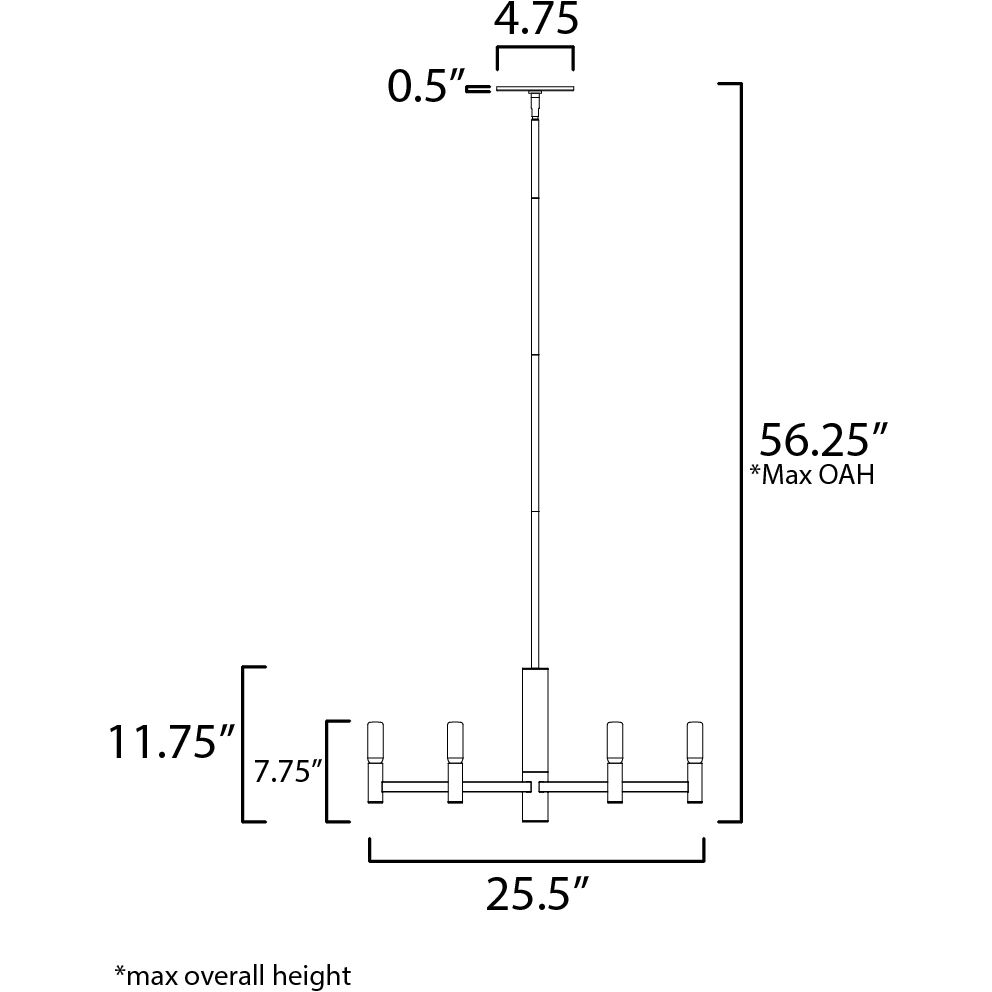 Emana 6 Light 25.5 inch Black Chandelier Ceiling Light