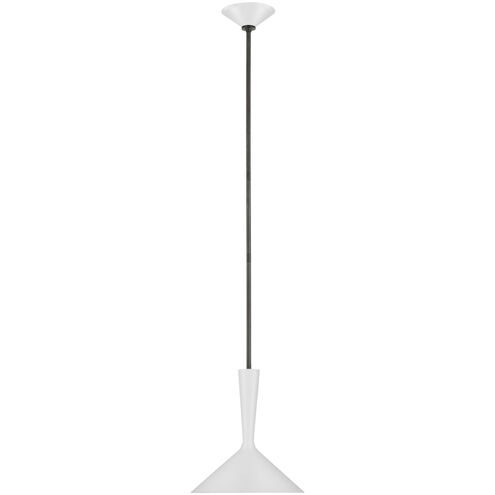AERIN Rosetta LED 12 inch Matte White and Bronze Pendant Ceiling Light, Medium