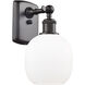 Ballston Belfast LED 6 inch Oil Rubbed Bronze Sconce Wall Light in Matte White Glass, Ballston