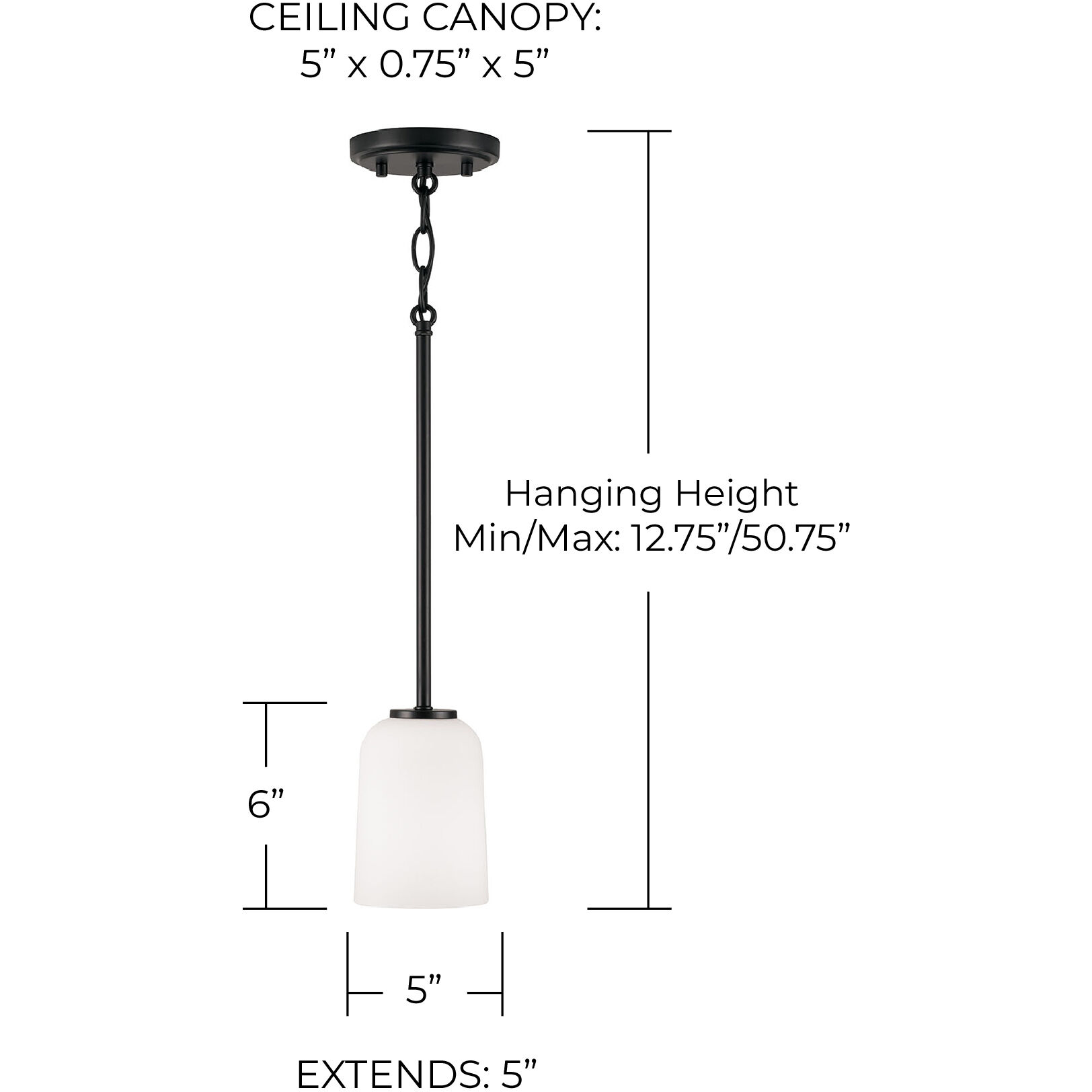 Lawson 1 Light 5 inch Matte Black Pendant Ceiling Light