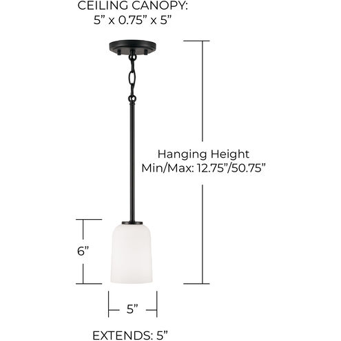 Lawson 1 Light 5 inch Matte Black Pendant Ceiling Light