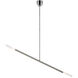 Kelly Wearstler Rousseau LED 60 inch Polished Nickel Articulating Linear Chandelier Ceiling Light in Seeded Glass, Large