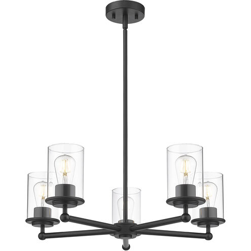 Thayer 5 Light 26 inch Matte Black Chandelier Ceiling Light